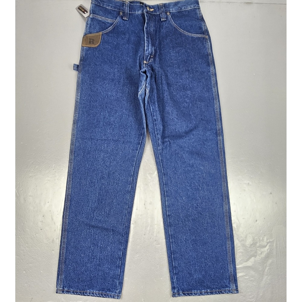 NWT Wrangler Riggs Workwear Carpenter Jeans Mens 35x34 Blue Durashield 3W001AI